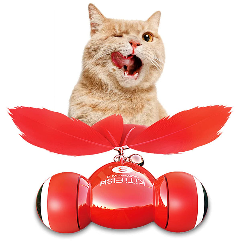 Cat Toys for Indoor Cats Interactive Electric Goldfish, Self Rotating Robotic Fish, Automatic Cat Toy with Feather and Bell, USB Charging and LED Light, for Cats/Kitten - PawsPlanet Australia