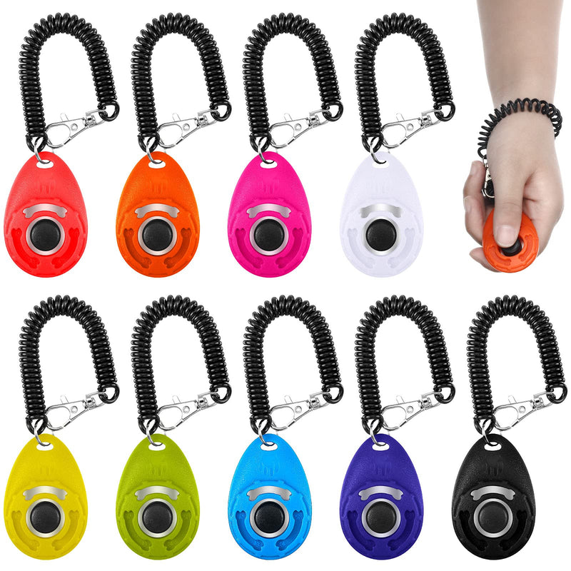 Frienda 9 Pieces Dog Training Clicker with Wrist Strap Pet Training Clicker Dog Behavioral Clicker for Behavioral Training Dogs Cats Birds Horses - PawsPlanet Australia