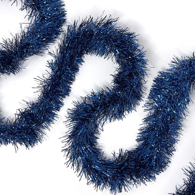 Allgala 50 Feet Christmas Foil Tinsel Garland Decoration for Holiday Tree Walll Rail Home Office Event (Navy Blue) Navy Blue - PawsPlanet Australia