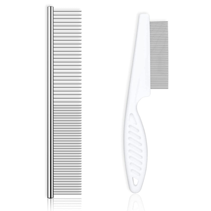 Dog Comb, Flea Comb and Cat Comb，Professional Stainless Steel Pet Lice Comb, Long and Short Hair Multi-purpose,Puppy Nit Comb, Pet Tick Comb for Removing Tangles and Fluff Efficient Skin Health. - PawsPlanet Australia