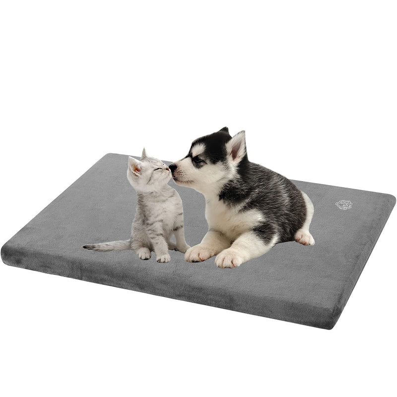 EMPSIGN Stylish Dog Bed Mat Dog Crate Pad Mattress Reversible (Cool & Warm), Water Proof Linings, Removable Machine Washable Cover, Firm Support Pet Crate Bed for Small to XX-Large Dogs, Grey S(23"*16"*3") - PawsPlanet Australia
