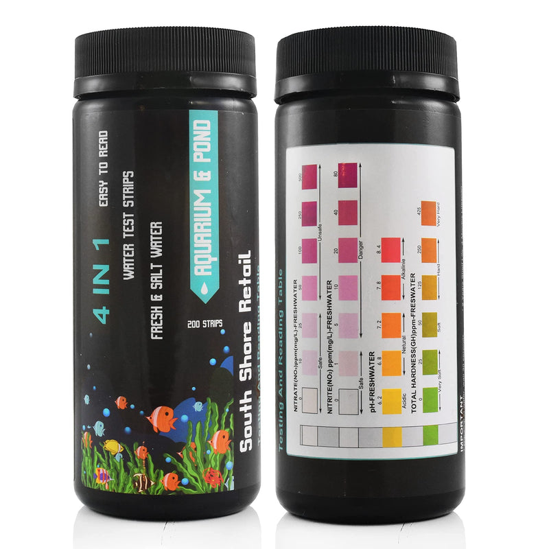 200 Aquarium Test Strips - for Fish Tank or Pond - Lowest Price Per Strip On Amazon! - High Accuracy - Tests for Nitrate, Nitrite, PH, and Water Hardness - Aquarium Water Test Kit - PawsPlanet Australia