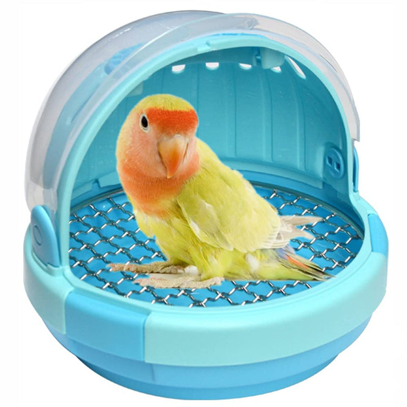 Bird Carrier with Handle - Parrot Carrier Lightweight Portable Pets Suitcase Transparent Breathable Warm Nest Bed for Parakeet Macaw Cockatiels Conure Lovebird Parrot Birds Accessories Blue - PawsPlanet Australia
