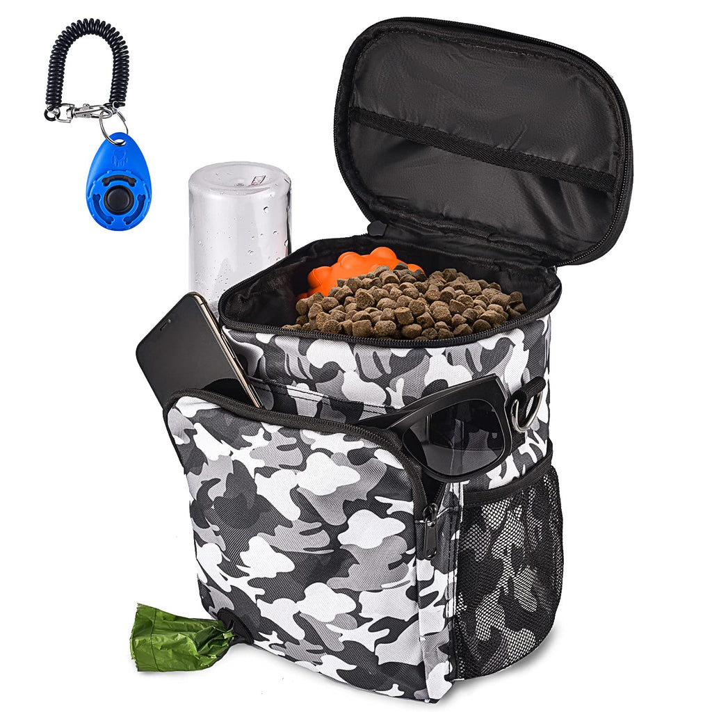 LUKITO Dog Treat Pouch with Large Capacity, Multi-Pocket Pet Training Bag with XL Shoulder Strap, Belt and Belt Clip, Poop Bag Dispenser, Dog Clicker Training Kit, Puppy Walking Fanny Pack - PawsPlanet Australia