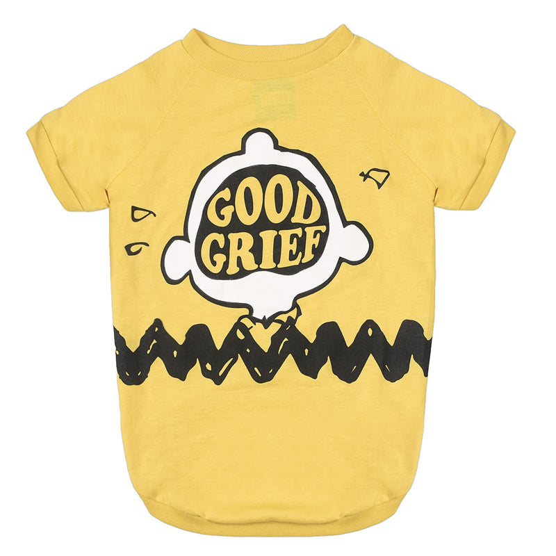 Peanuts Yellow Dog T Shirt, "Good Grief" - Peanuts Shirts for Dogs - Cute Dog Clothes, Dog Shirts, Dog Tshirts, Peanuts Dog Shirt, Peanuts Pet Shirt, Dog Apparel, Puppy Clothes, Pet Clothes, Dog Tees XS - PawsPlanet Australia