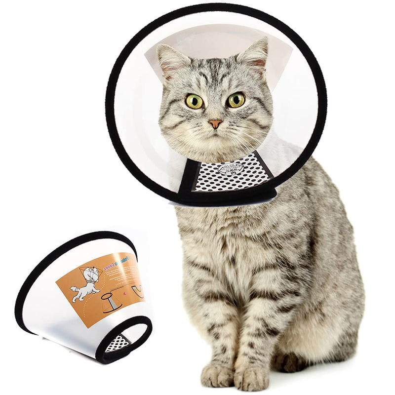 QIYADIN Pet Recovery Collar Adjustable Dog Cone Comfy Neck Collar After Surgery Anti-Bite Lick Wound Healing Safety Practical Plastic Elizabeth E-Collar for Cats and Dogs XXXS (Neck: 5.9-7.1 in) - PawsPlanet Australia