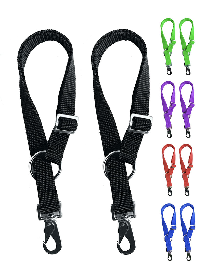 Majestic Ally Pack of 2 Horse Water Bucket Strap Hangers - Adjustable 18” to 30” Length – Practical and Easy Design for Indoor or Outdoor Use Black - PawsPlanet Australia