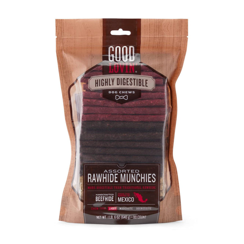 Petco Brand - Good Lovin' Highly Digestible Assorted Rawhide Munchies Dog Treats, 22 oz., Count of 80 - PawsPlanet Australia