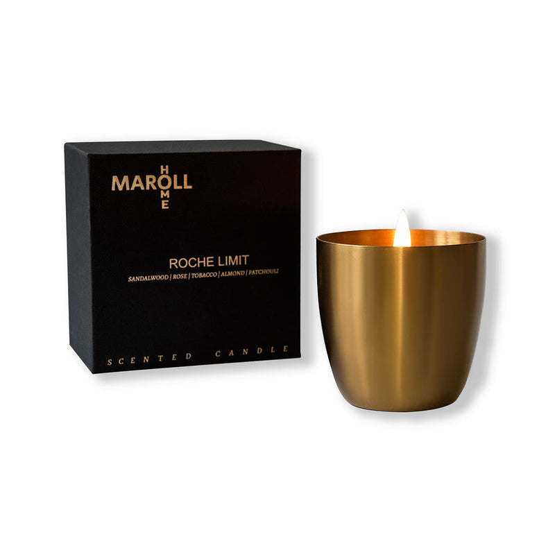 Maroll Home Scented Candle Natural Soy Wax 7.76oz Strongly Fragrance Aromatherapy Luxury Candle (Sandalwood&Rose) Long Lasting Stress Relief Relaxation Golden Metal Container Quality Gift Box - PawsPlanet Australia