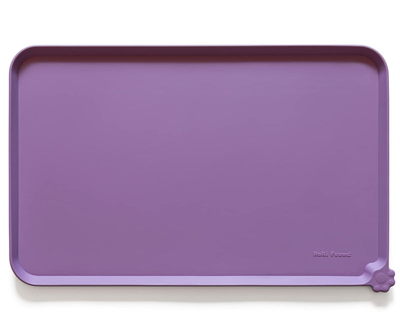 Hoki Found Waterproof Silicone Pet Feeding Mats with High Lips, Multiple Size and Colors for Dogs, Cats & Others 19” x 12” Amethyst - PawsPlanet Australia