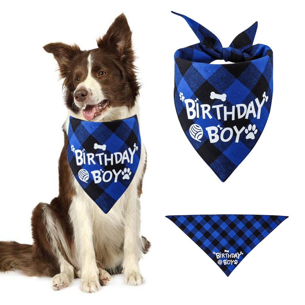 TCBOYING Dog Birthday Boy Bandana, Dog Birthday Party Supplies, Dog Birthday Triangle Scarf for Dog Puppy Birthday Decoration Blue - PawsPlanet Australia