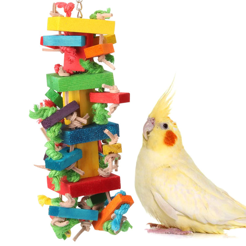 GATMAHE Chewing Toys for Small Bird and Large Bird Wooden Block Toys for Climbing, Chewing, Unraveling and Preening S (13”×4”) - PawsPlanet Australia