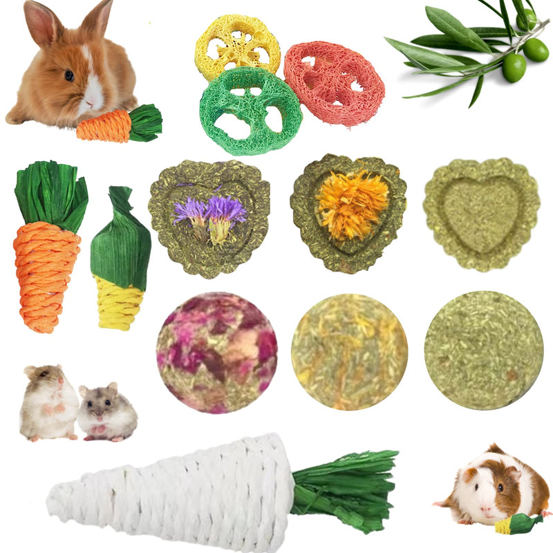 Lacrima Rabbit Chew Toys 12PCS, Bunny Toys for Rabbits, Hamster Guinea Pig Small Animal Chew Toys, Chew Treats and Balls for Rabbit, Bunny, Chinchilla, Guinea Pig, Hamster, Bunny Teeth Care - PawsPlanet Australia