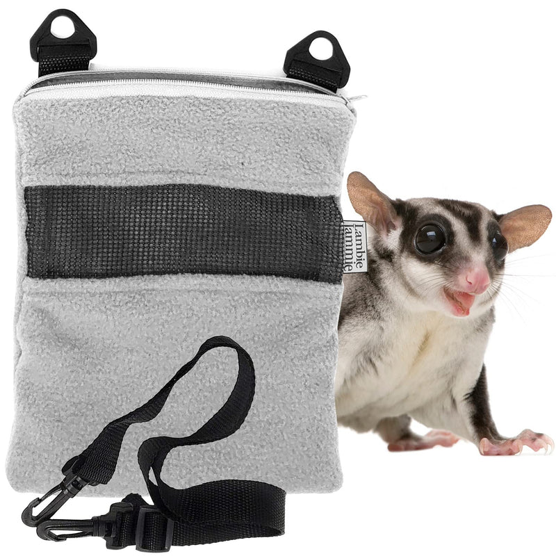 LAMBIE JAMMIE Grey Bonding Pouch for Sugar Gliders, Hedgehogs, Bunnies, Or Other Small Pets, Great for Bonding and Sleeping to Better Your Relationship with Your Pet Large 9"X9" - PawsPlanet Australia