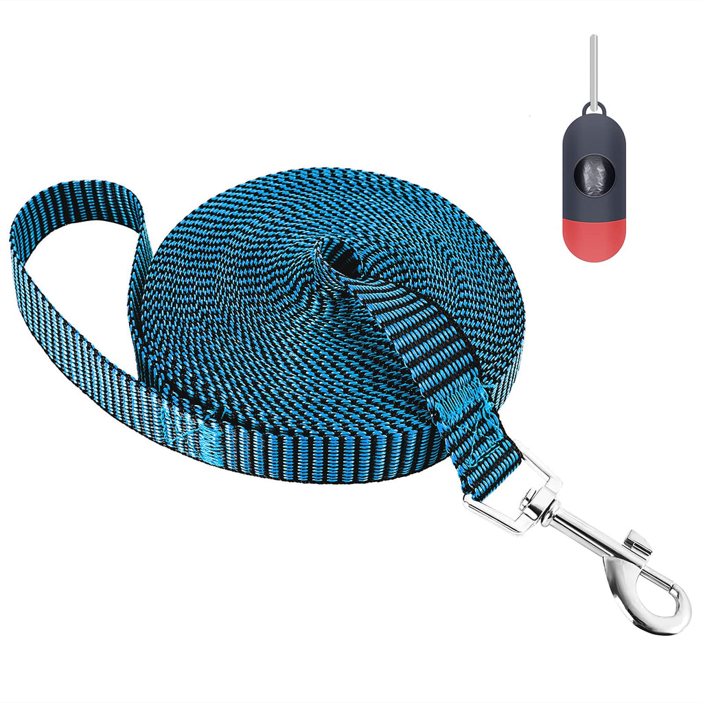 Extra Long Dog Training Leash - 20ft 30ft 50ft 100ft, Obedience Recall Training Agility Lead for Small Medium Large Dogs, Long Line Rope for Puppy Blue 20 Feet - PawsPlanet Australia