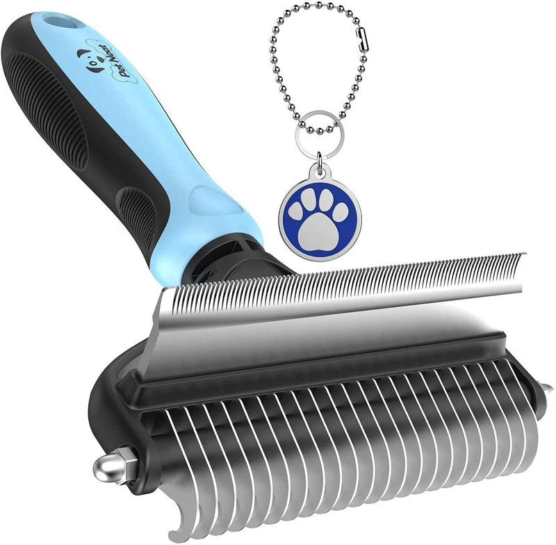 Pet Neat 2 Sided Pet Grooming Brush Effectively Reduces Shedding by Up to 95% Professional Deshedding Tool for Dogs and Cats Blue - PawsPlanet Australia