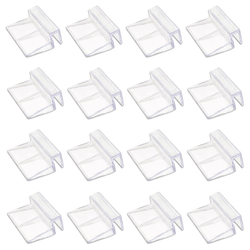 YETOOME 16PCS 6mm Fish Tanks Glass Cover Clip, Acrylic Aquarium Fish Tank Glass Cover Support Hoder Clamp Accessory for Rimless Aquariums (Clear) - PawsPlanet Australia