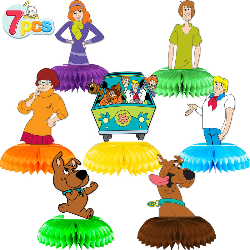 7Pcs Honeycomb Centerpieces for Scoob Doo Birthday Party Supplies, Party Decorations Double Sided Table Decorations Centerpieces Party Favors, Scoob Cake Topper Photo Booth Props Party Gifts - PawsPlanet Australia