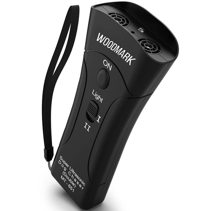 WOODMARK Handheld Anti Barking Control Device with Battery for Small, Medium and Large Dogs Dog Training Portable Tool - Effective Dog Deterrent - Stop Barking Black - PawsPlanet Australia