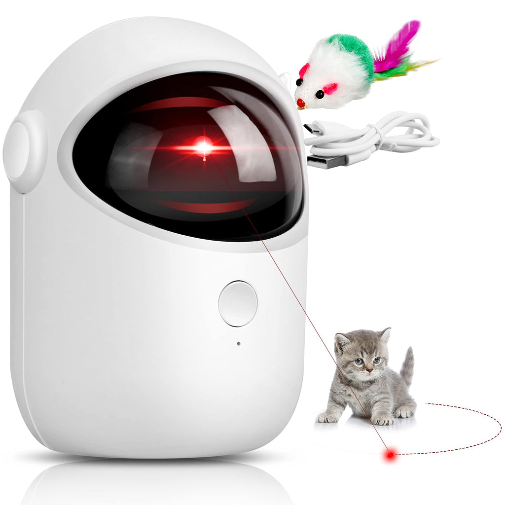 Awaiymi Cat Laser Toy Automatic Interactive Toy for Kitten Dogs,USB Charging- Battery Powered,Placing High,5 Rotation Modes,Fast/ Slow Light Flashing Mode,Automatic On/Off and Silent - PawsPlanet Australia