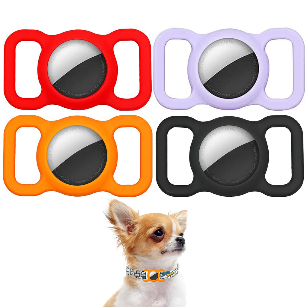 [4 Colors Pack] Tamoria Airtag Dog Collar Holder Cat Collars Puppy and Other Small Animals [Not Keychain] Stable Anti-Lost Pet Collar ID Tags Compatible with Air Tags 2021 BL-4P - PawsPlanet Australia