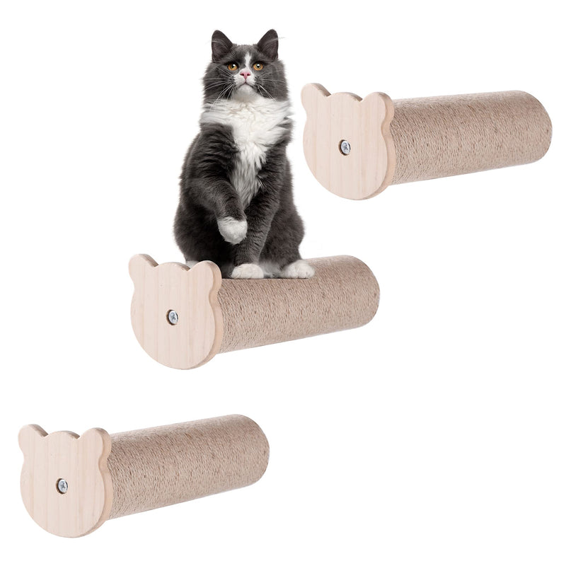 Cat Scratching Post Shelf Board Floating Perch Climber Scratcher Furniture Bed Tree Playground Steps Wall-Mounted Platform Cage-Hanging Sisal Rope Grinding Claws Toy for Cats Playing Handcrafted 1PCS - PawsPlanet Australia