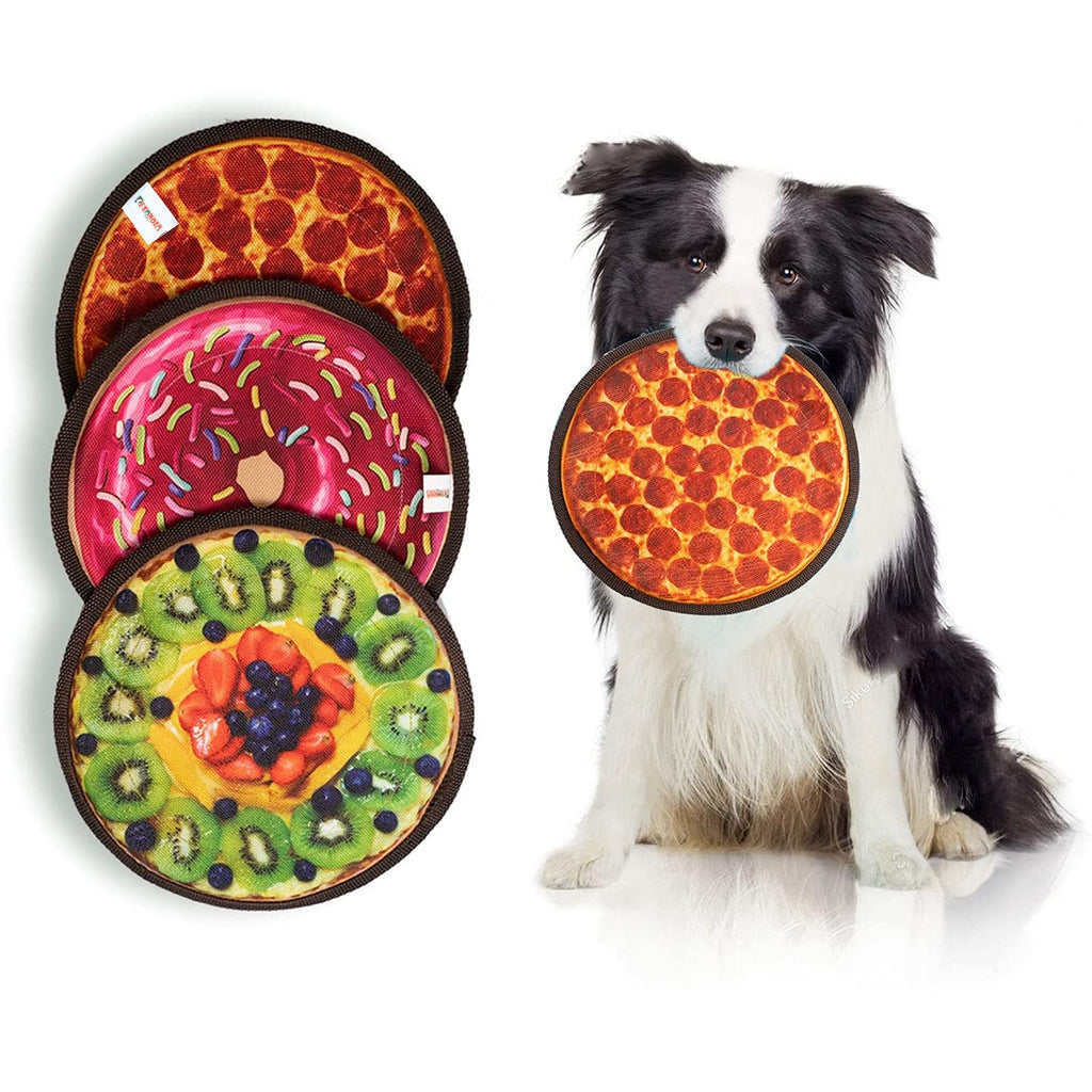 PETONOIA 3 Pack Dog Flying Disc Interactive Dog Flyer Toys, 9.4 Inch Floating Fetch Toy for Water Play, Tug of War, Catch, Play, Lightweight, Durable for Medium/Large Breeds - PawsPlanet Australia