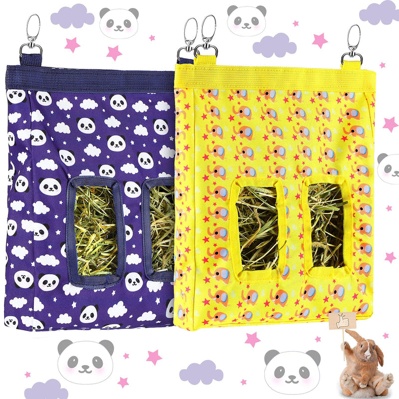 2 Pieces Guinea Pig Hay Feeder Bag Rabbit Hay Feeder Storage Small Animal Hay Feeder Bag Hanging Feeder Sack with 2 Holes for Rabbit Guinea Pig Chinchilla Hamsters Small Pets Elephant, Bear - PawsPlanet Australia