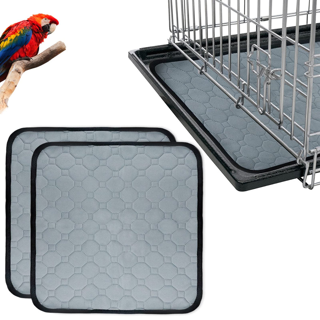 GABraden 2 Pack Bird Cage Liners,Washable Parrot Bird Cage Cushion Pad,18X14 Inch Absorbent Bird Cage Liners,Accessories for Bird Case(1814in, 2 Pack-Gary)… 18*18 - PawsPlanet Australia