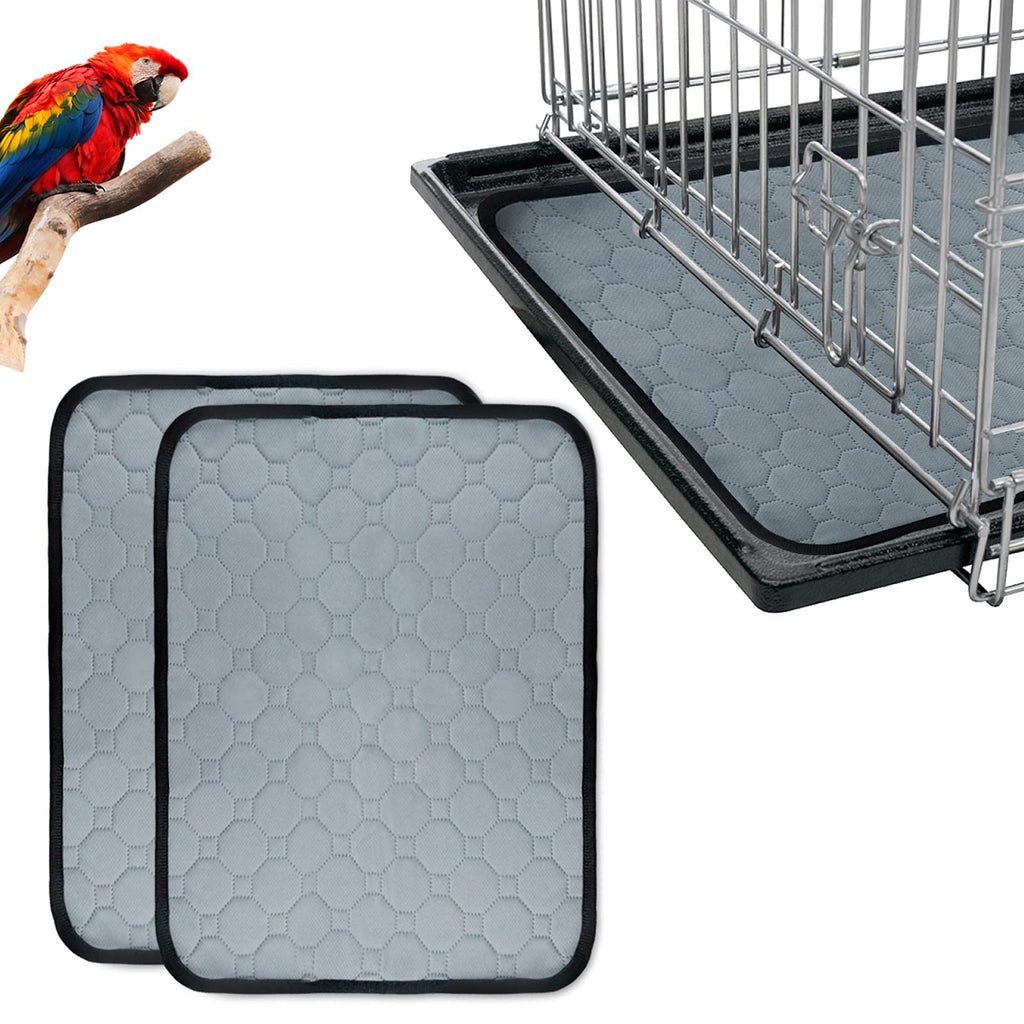 GABraden 2 Pack Bird Cage Liners,Washable Parrot Bird Cage Cushion Pad,18X14 Inch Absorbent Bird Cage Liners,Accessories for Bird Case(1814in, 2 Pack-Gary)… 18*14 - PawsPlanet Australia