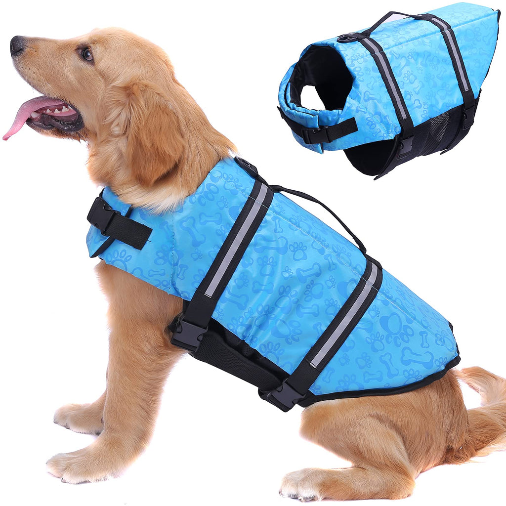 CALHNNA Dog Life Jacket for Small Medium Large Dogs Life Vests for Swimming and Boat Blue - PawsPlanet Australia