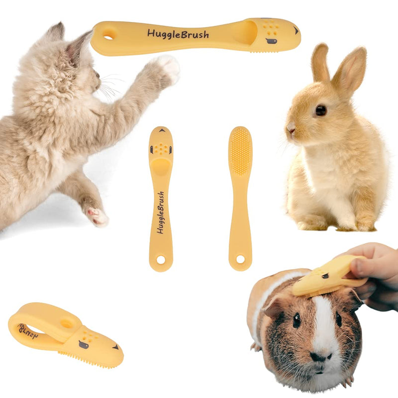 Huggle Brush HuggleBrush Original Yellow Guinea Pig Brush, Rabbit Small Pet Grooming, De-shedding, Bonding - PawsPlanet Australia