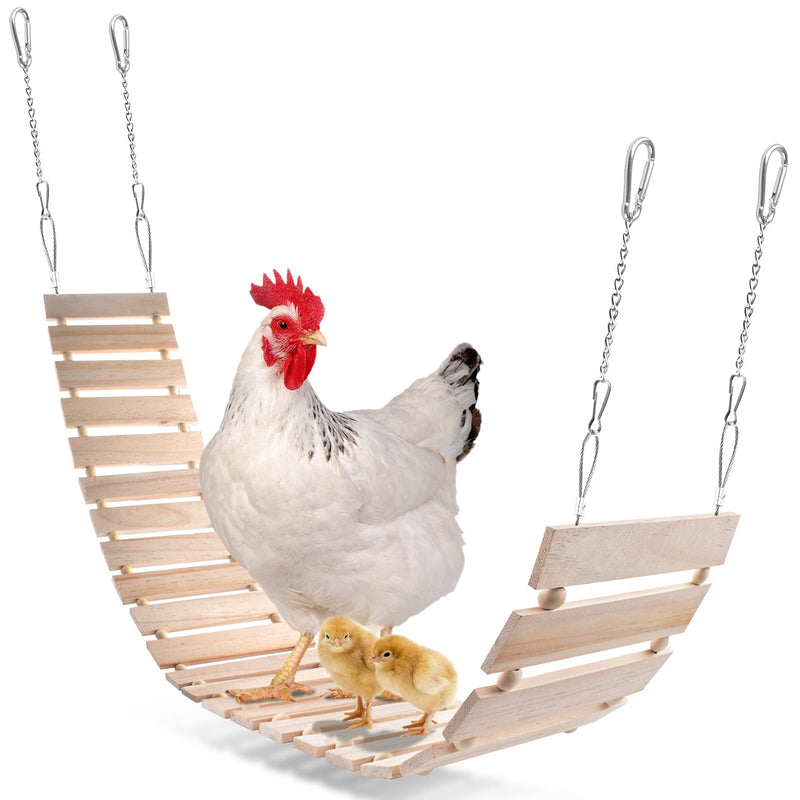 KATUMO Chicken Swing Chicken Perch Chicken Ladder for Coop Natural Wood Chicken Toy Chicken Coop Accessory Bird Swing for Chickens, Birds, Parrots, Total Length 112cm/44.09'' Plain - PawsPlanet Australia