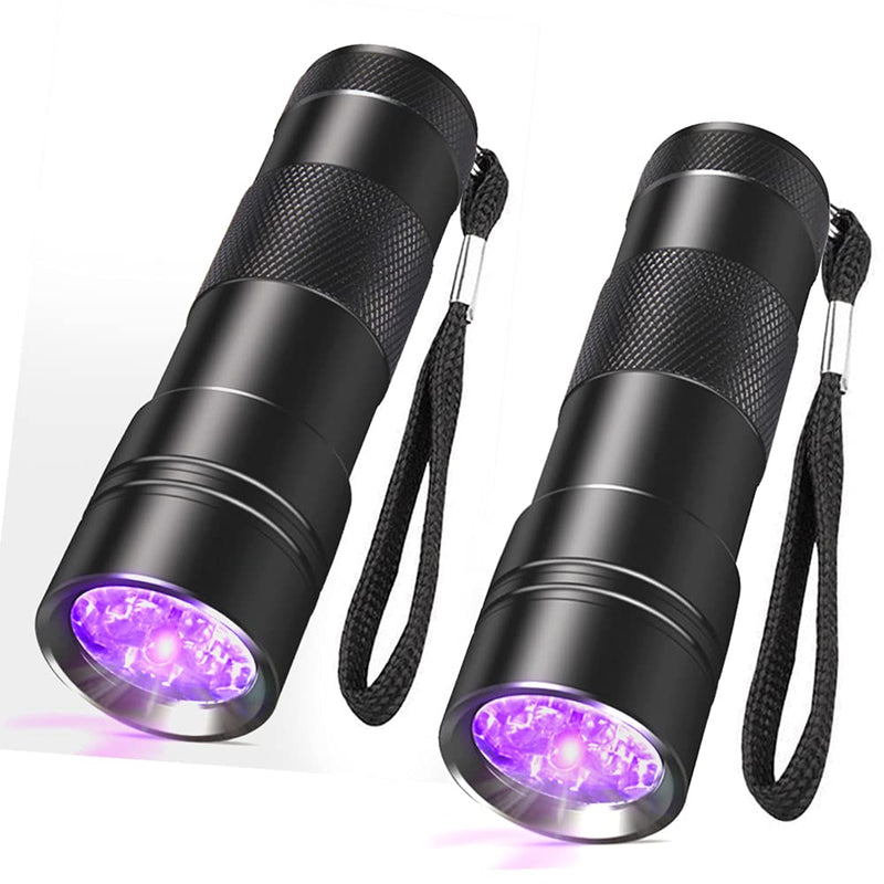 Black Light Flashlight, SEVENKA 2 Pack 12 LED UV Blacklight Flashlight, 395nm Handheld Mini Torch Light, Professional Urine Detector for Dog Pet Urine Stains, Bed Bugs and Scorpions. 2 Pack Black Light - PawsPlanet Australia