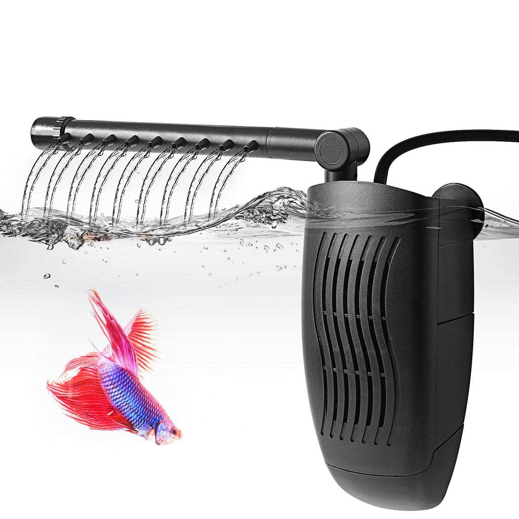 FEDOUR 4W 5W Adjustable Aquarium Internal Filter, Submersible Filter with Spray Bar, Water Pump for 1-40 Gallon Fish and Turtle Tank for 10-40 gallon - PawsPlanet Australia