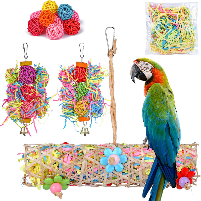 Bird Chewing Toys, 5 Pack Parrot Toys Hanging Foraging Shredder Toys Suitable for Small and Medium Parakeets Macaw Cockatiels Conure Budgie and Lovebirds Bird Toys 5 Pack - PawsPlanet Australia