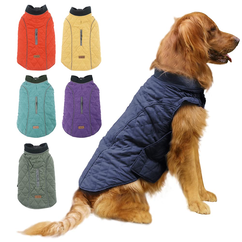 EMUST Winter Dog Coats, Dog Apparel for Cold Weather, British Style Windproof Warm Dog Jacket for Small Dog Coats for Winter, XS X-Small(Pack of 1) Dark Blue - PawsPlanet Australia