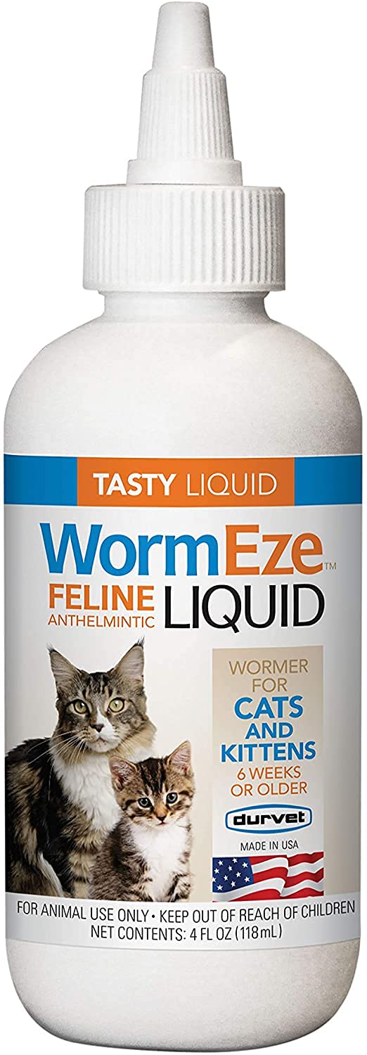 Durvet Wormeze Feline Liquid Wormer for Cats & Kittens 4oz.… (New - 4 Fl Oz (Pack of 1)) - PawsPlanet Australia