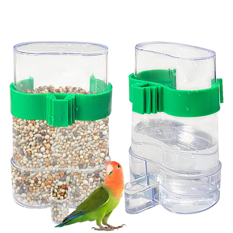 2 PCS Automatic Bird Water Dispenser Parrot Bird Water Feeder Bottles Bird Drinker Seed Food Container Parakeet Cage Accessories for Parakeet Budgies Cockatiel Lovebird Small Birds Canary Finch - PawsPlanet Australia