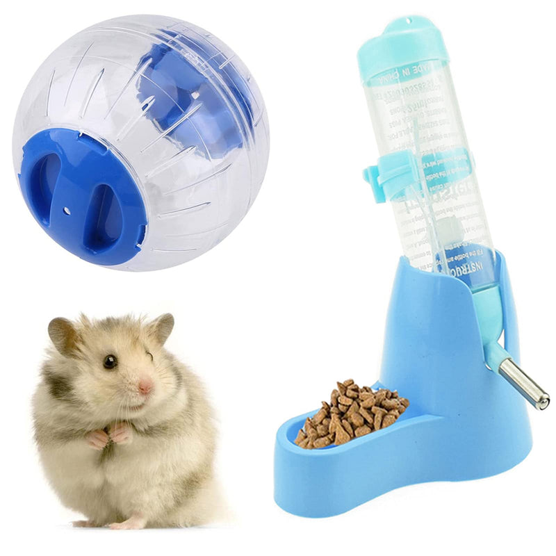 ALSOMTEC Hamster Ball Small Animal Water Bottles No Drip with Hamster Food Bowl and Small House 4 in1 Hamster Suit Hamster Mini Jogging Running Ball Diameter 4.8 inches Hamster Water Bottle 125LM - PawsPlanet Australia