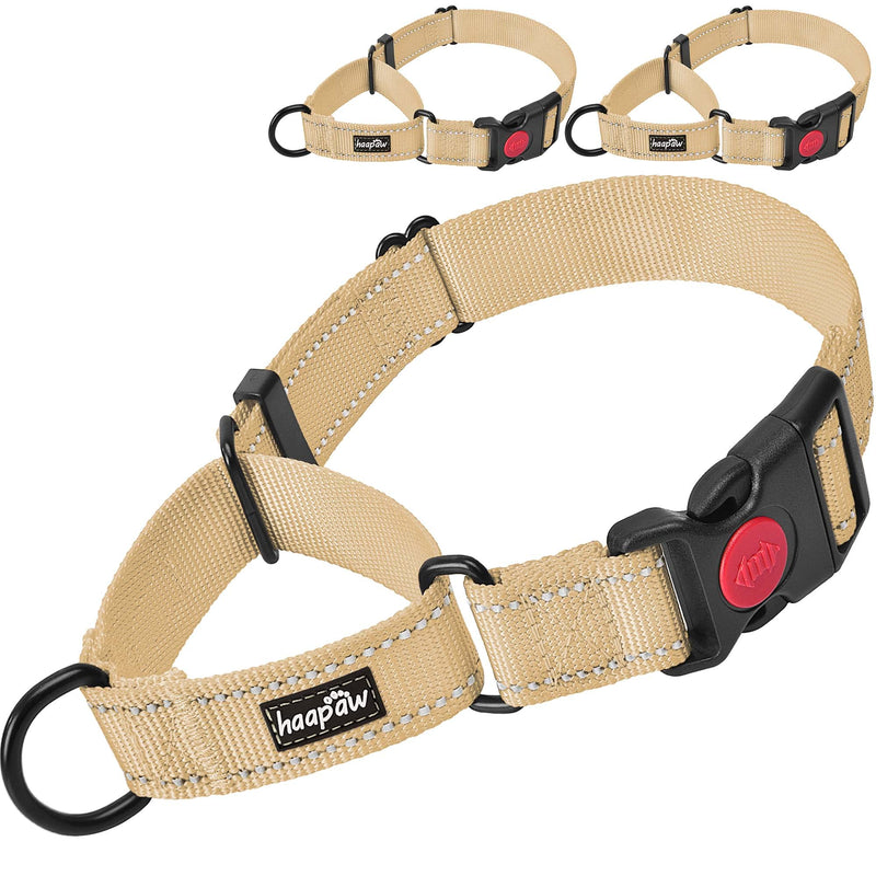 haapaw 2 Packs Martingale Dog Collar with Quick Release Buckle Reflective Dog Training Collars for Small Medium Large Dogs Small (Pack of 1) Beige, Collar+Collar - PawsPlanet Australia