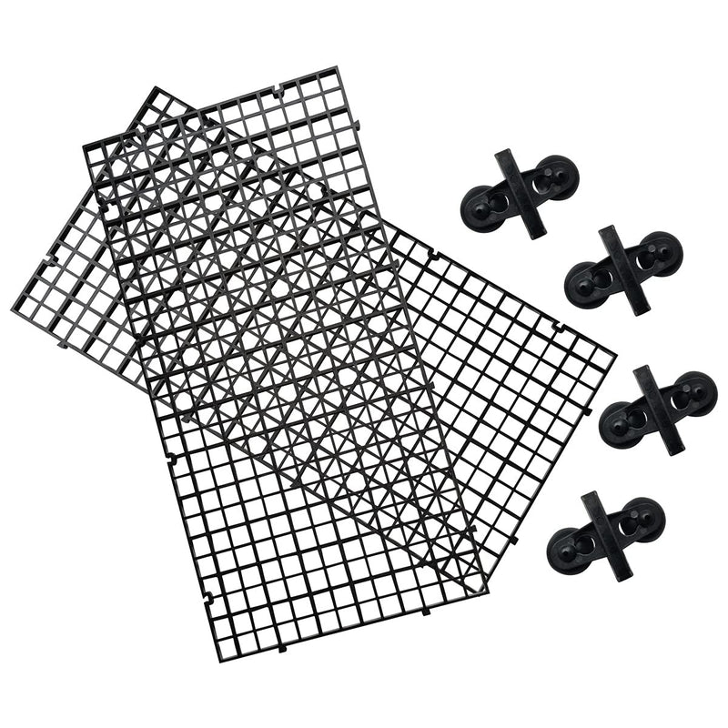 zhuohai 2Set Aquarium Fish Tank Divider, Black Plastic Grid Divider Tray, Egg Crate Fish Tank Bottom Isolation with 4 Snap Together & 8 Sucker - PawsPlanet Australia