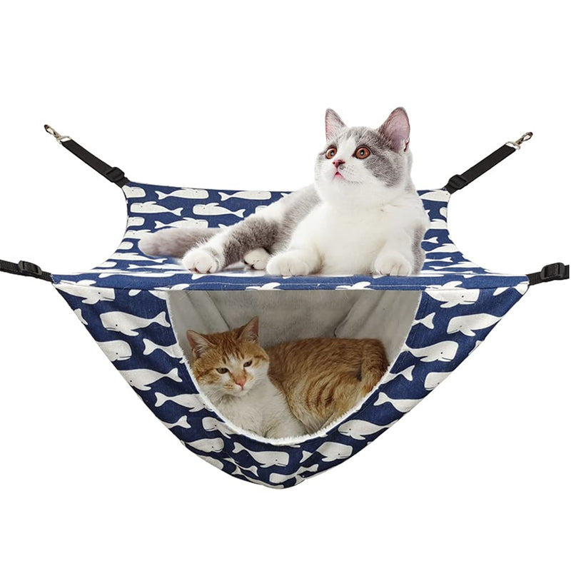 DEARLIVES Cat Hammock Cage Double Layer Hanging Pet Bed for Kitten Breathable Soft Cat Hammocks Perch Beds #1 - PawsPlanet Australia