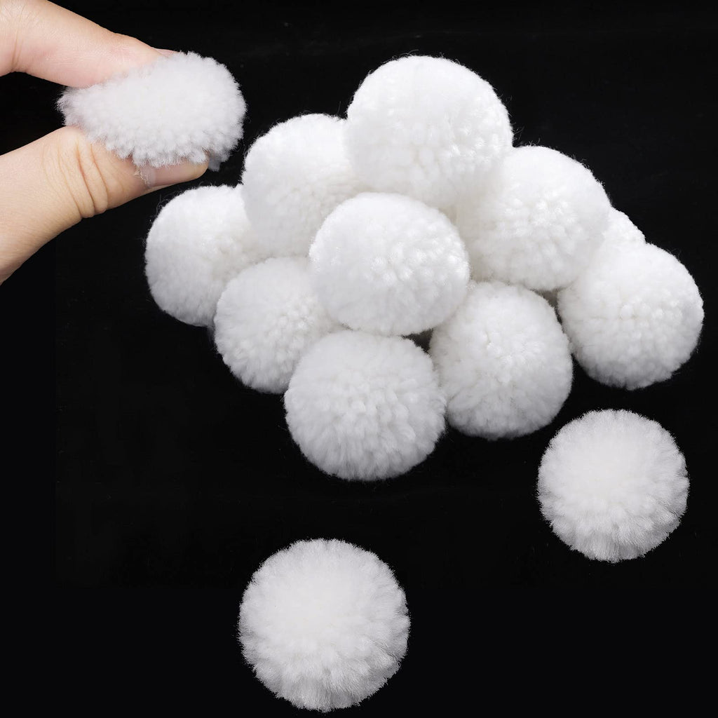 Syhood 20 Pieces White Yarn Pom Poms 1.5 Inch Christmas Yarn Pom Poms White Pom Pom Balls for DIY Handmade Crafts Home Christmas Thanksgiving Party Holiday Hanging Decorations - PawsPlanet Australia