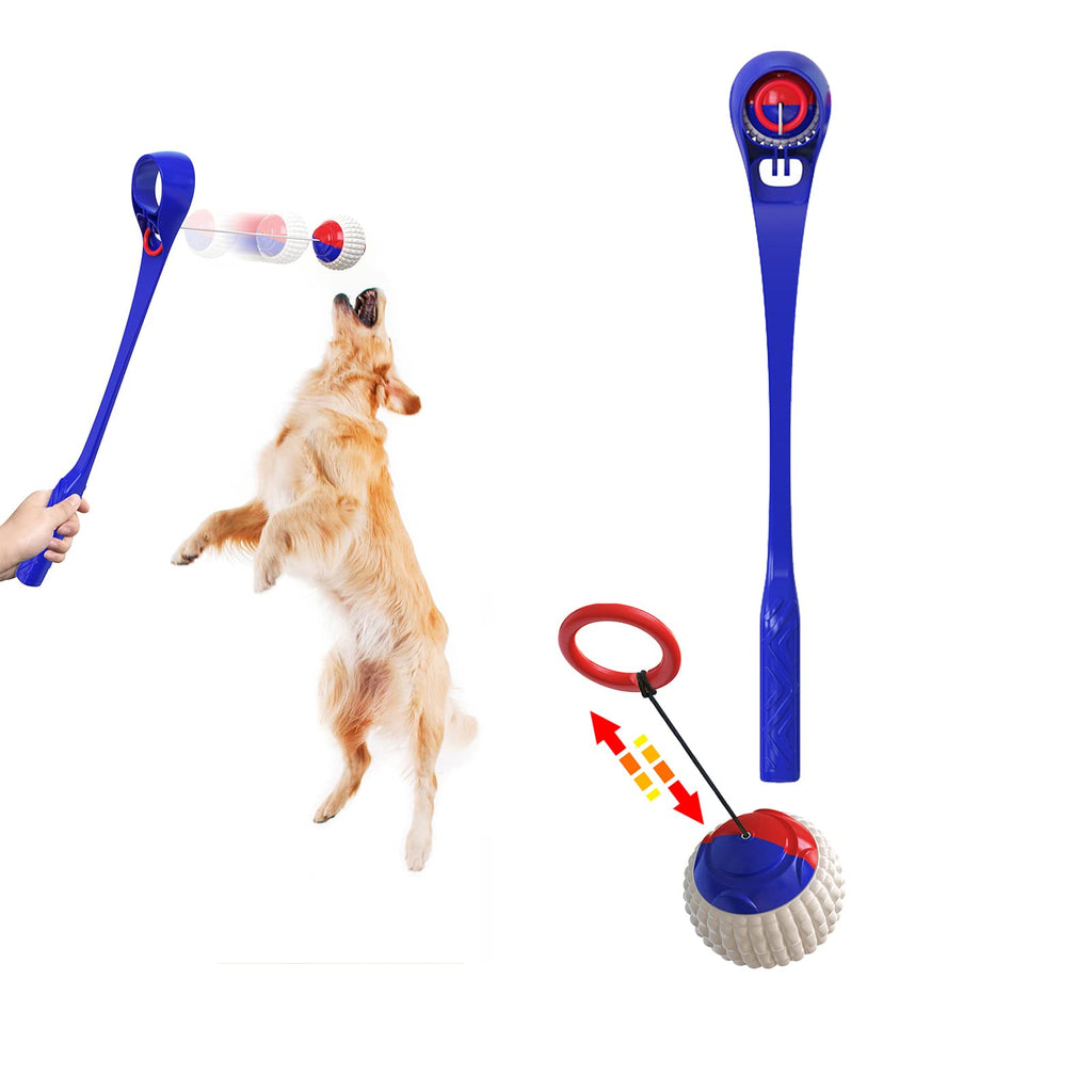 Ball Launcher for Dogs Chuck It, Outdoor Pet Supplies Fetch Toy Ball Thrower for Large Dogs, Classic Sport Ball Launcher Dog Toys for Aggressive Chewers American Blue+Ball - PawsPlanet Australia