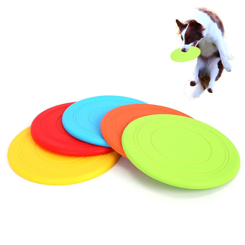 Tipatyard 5 Pack Dog Frisbee,Dog Flying Disc Puppy Flyer Toy React Faster Training Interactive Toys for Small Medium Dog Lightweight Floating Saucer - PawsPlanet Australia