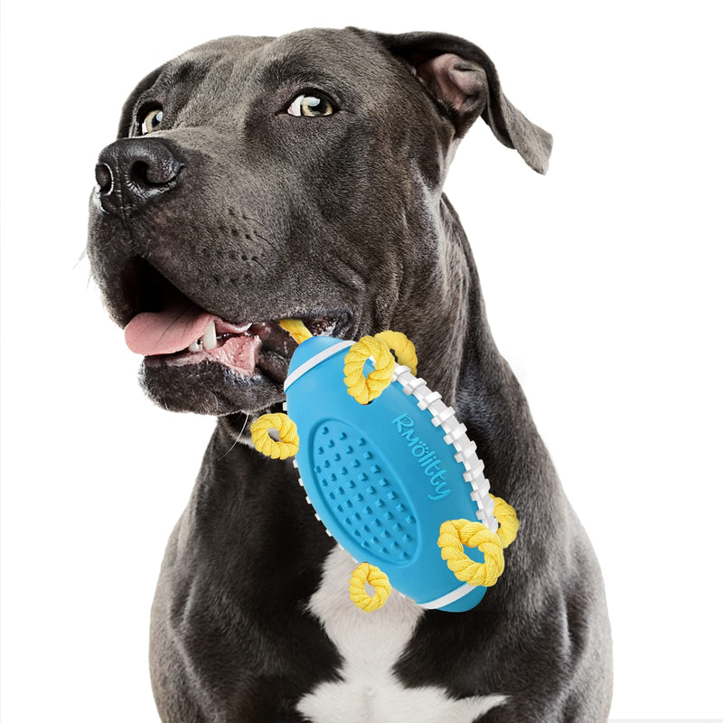 Rmolitty Interactive Dog Toys, Tough Dog Toys for Aggressive Chewers for Roving Game，Indestructible Durable Dog Chew Toys for Medium and Large Breeds Blue - PawsPlanet Australia