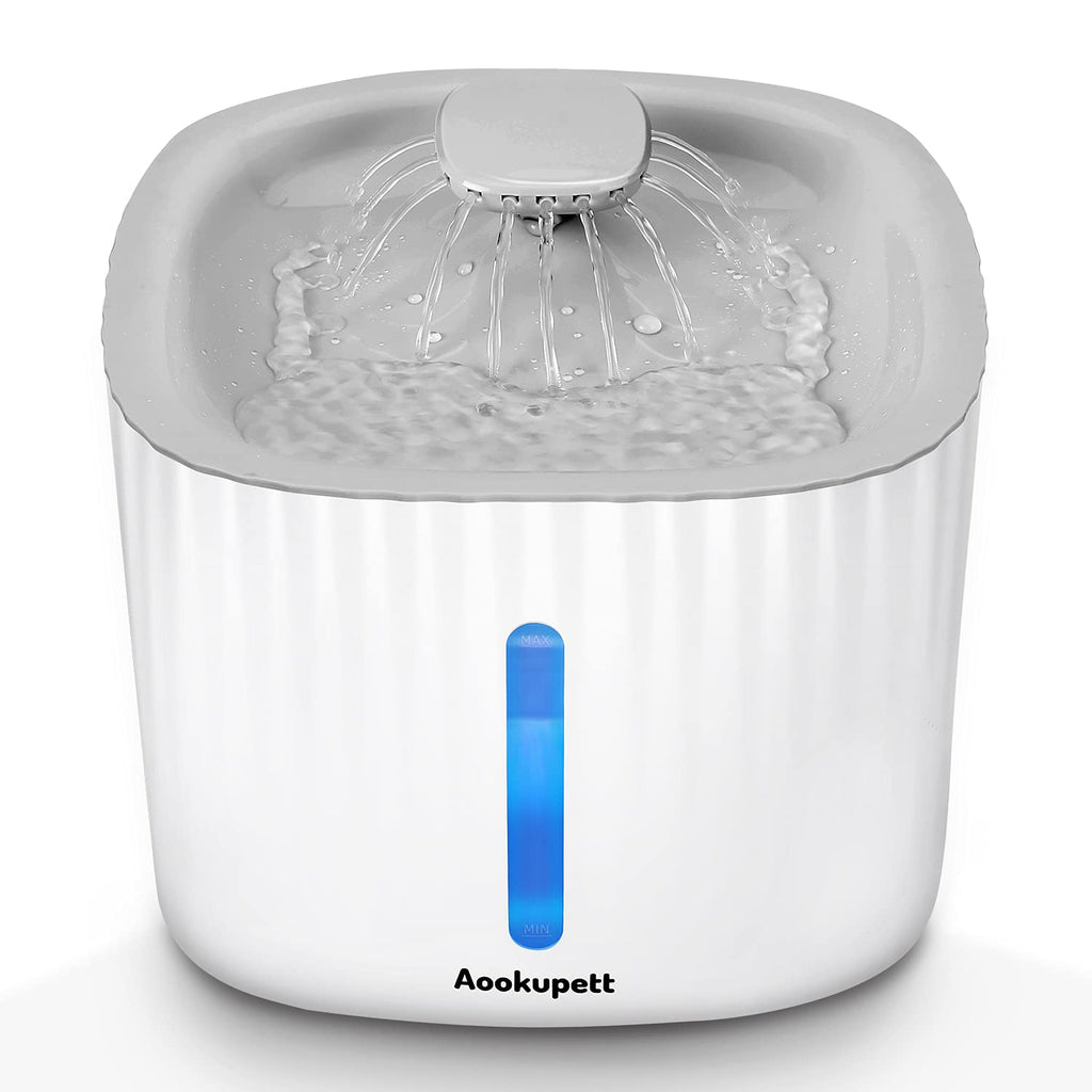 Cat Water Fountain 3L/100oz Large Capacity Aookupett Pet Water Fountain for Cats & Dogs, Dry Burning Protection Pump Cat Fountain Water Bowl, Automatic Water Dispenser for Cats with Low Water Shut Off Gray - PawsPlanet Australia
