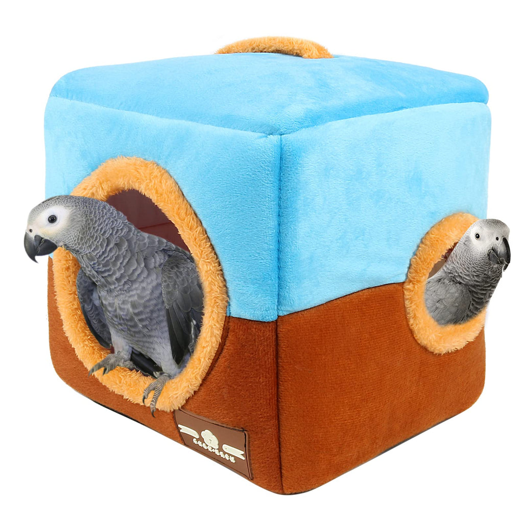 GINDOOR Large Size Parrot Nest House - Winter Warm Bird Snuggle Hut Hanging Birds House Cage Hideaway Cave Bed for Large Birds Amazon Parrots African Grey Cockatoos Macaws - PawsPlanet Australia