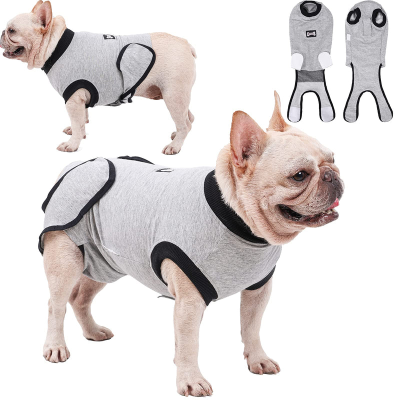 Dog Recovery Suit Body Suit After Surgery Dog Onesie Cone Alternatives Spay Neuter Suit Surgical Recovery Suit for Female Male Dogs Small Grey - PawsPlanet Australia